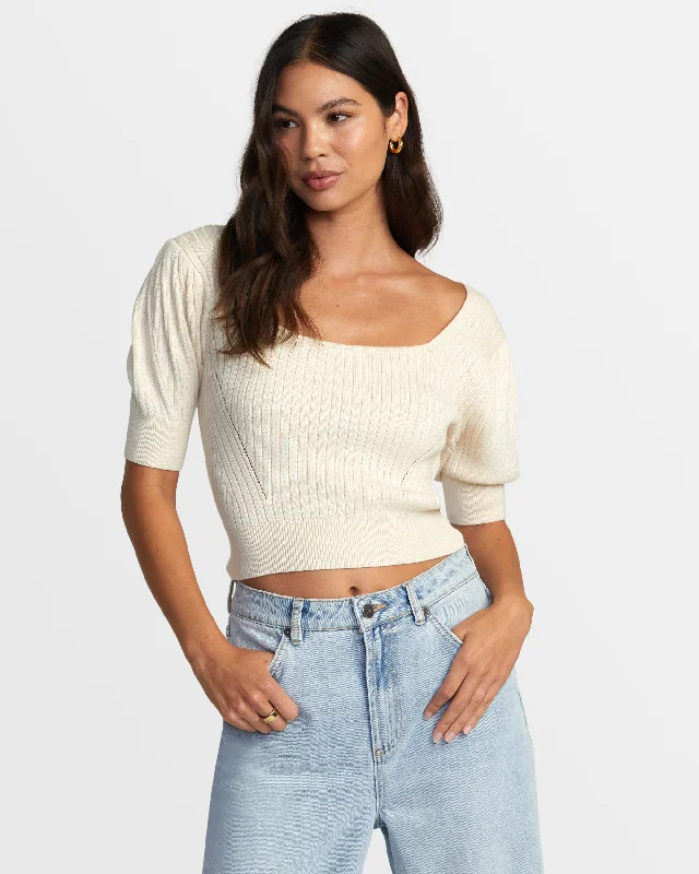 Slightly Flared Design Kathryn Sweater - Latte