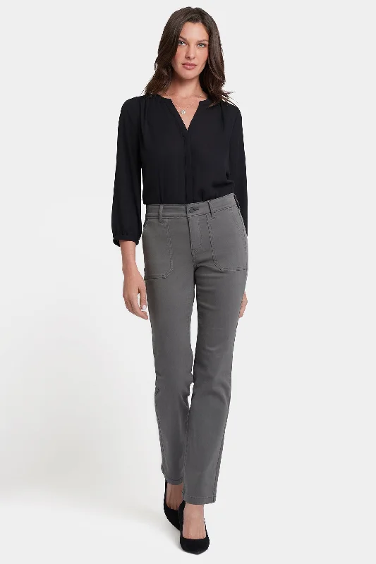 Light And Breathable Marilyn Straight Jeans  - Vine Leaf