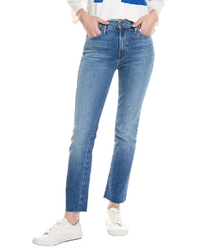 High-quality Fabrics MOTHER Mid-Rise Dazzler Ankle Fray New Sheriff In Town Straight Jean