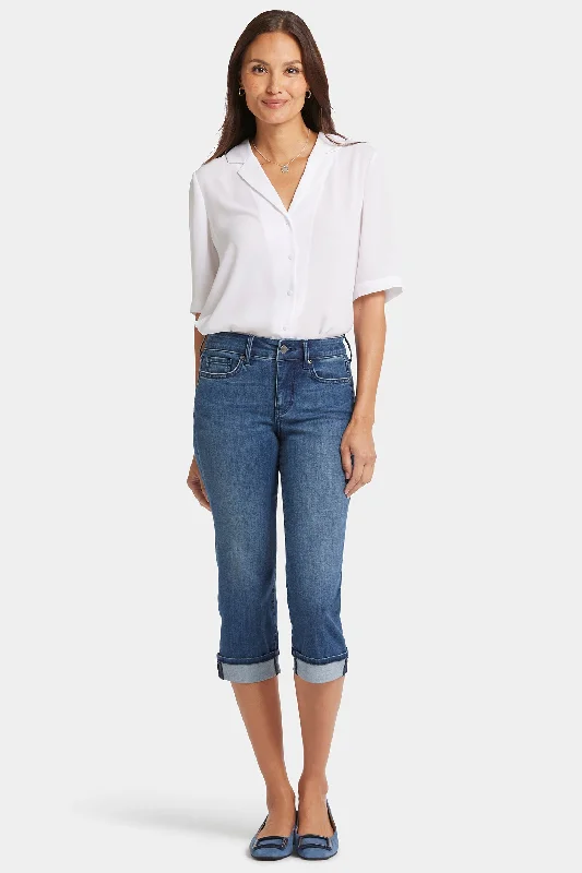 French Retro Marilyn Straight Crop Jeans - Blue Ridge