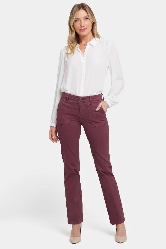 European And American Style Marilyn Straight Jeans  - Dark Cherry