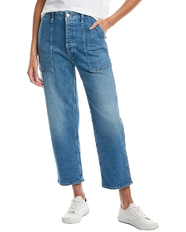 Casual And Versatile MOTHER The Patch Pocket Private Flood Flag Me Down Wide Straight Leg Jean