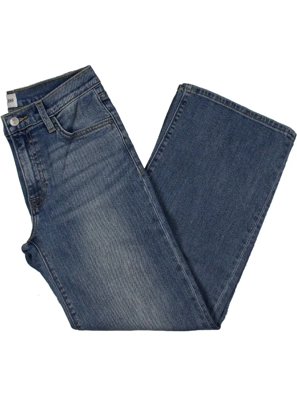 Classic Series Rosalie Womens High-Rise Cropped Wide Leg Jeans