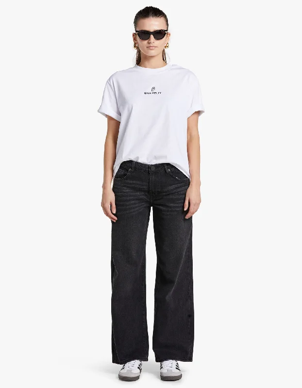 Bright Colors Low Riders Low Waist Wide Leg Jean - Black Oak