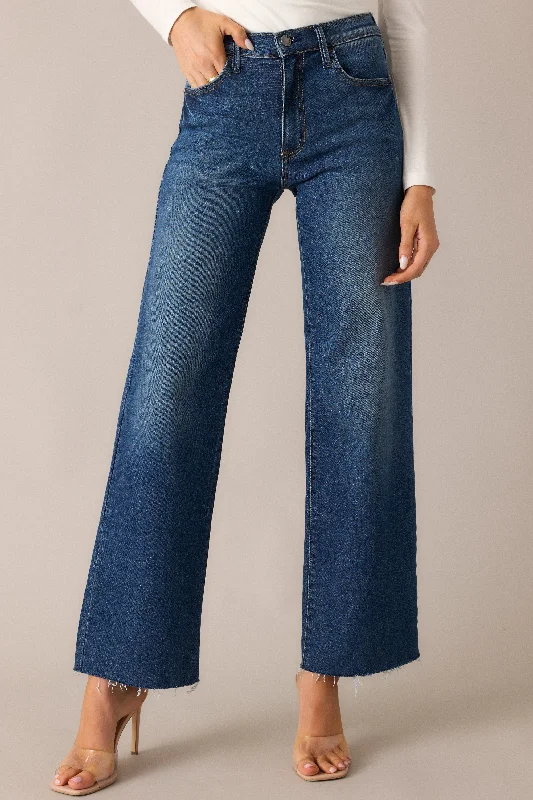 Sweet Girl Always On Time Dark Wash Straight Leg Jeans