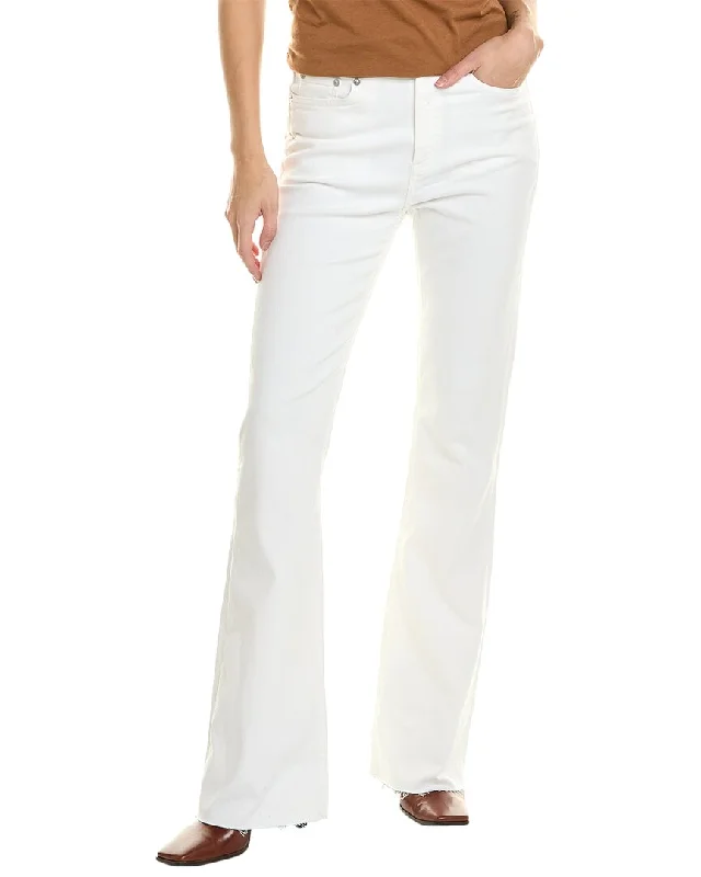 Casual Style rag & bone Kinsely Low-Rise Optic White Flare Jean
