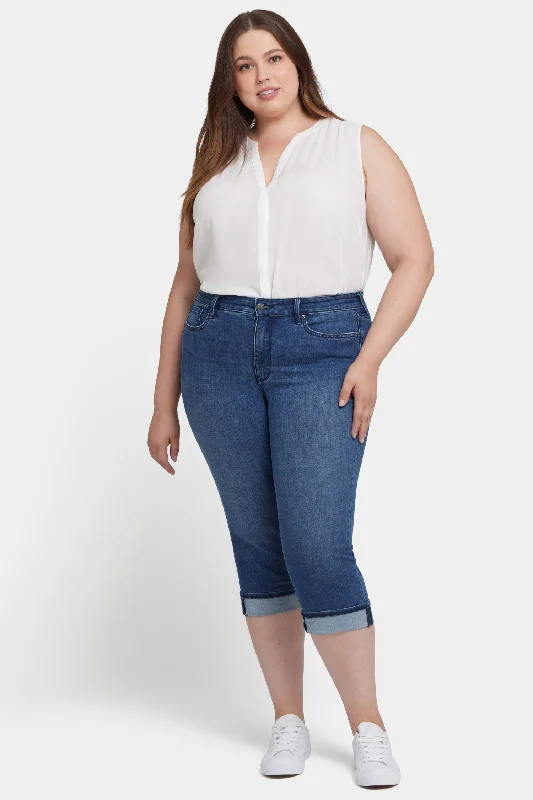 Casual Street Marilyn Straight Crop Jeans In Plus Size - Blue Ridge