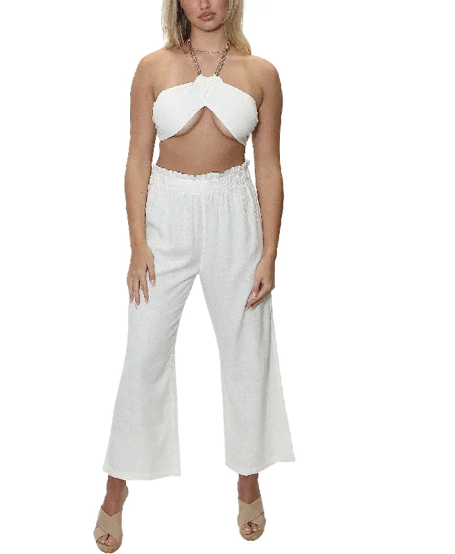 Fresh And Natural Bandana Wrap Halter Top & Pants - 2 Pc Set