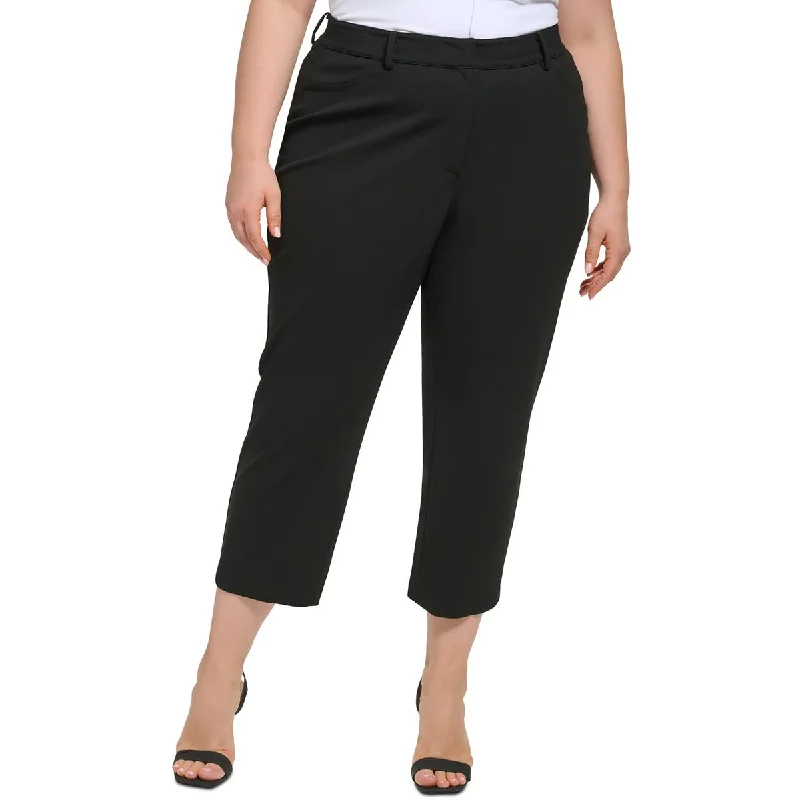 Economic Outlook Plus Womens Office Solid Ankle Pants