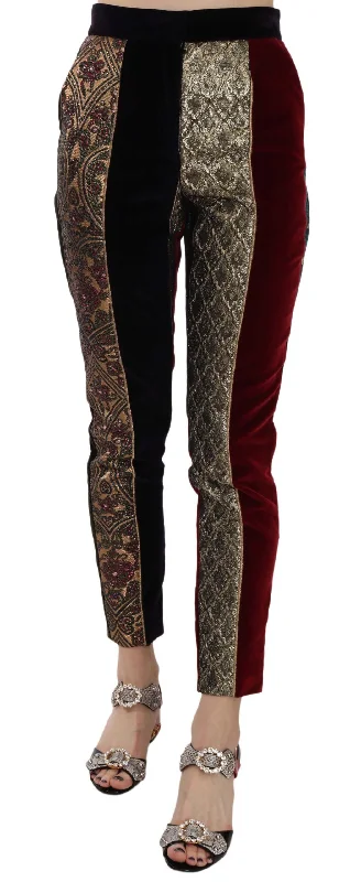Loose Fit Dolce & Gabbana  Velvet Embroidered Pants