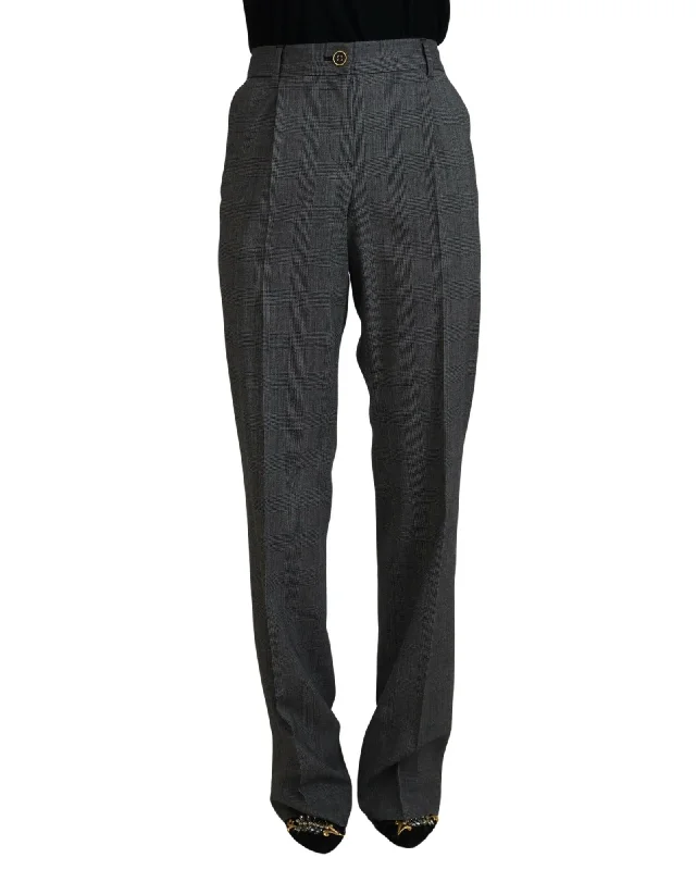 Elegant Outline Dolce & Gabbana  Women's Classic Slim Fit Plaid Pants