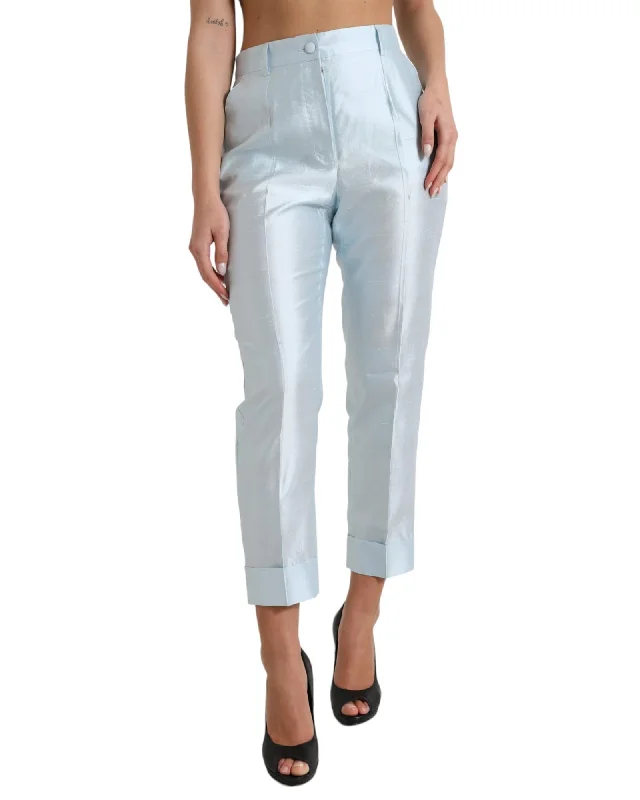 Bright Colors Dolce & Gabbana  Silk Culottes Light Blue