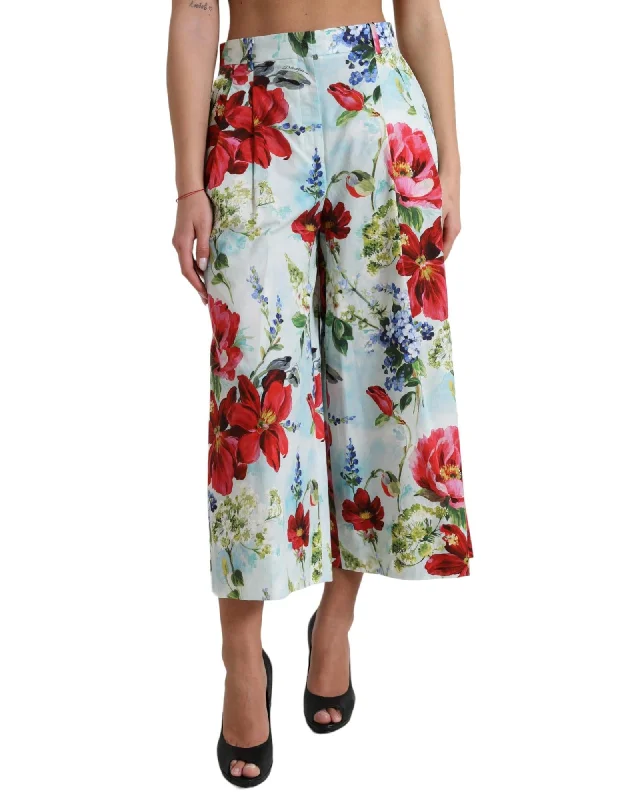 Stretch Design Dolce & Gabbana  Floral Print Culottes - Women's Casual Wide-Leg Pants
