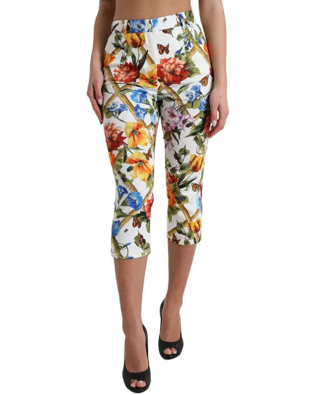 Eye-catching Personality Dolce & Gabbana  Floral Print Cropped Trousers