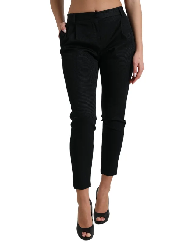Light And Breathable Dolce & Gabbana  Slim Fit Trousers in Black