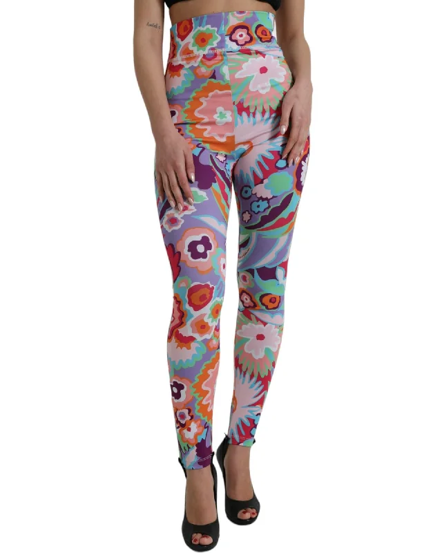 Cute Design Dolce & Gabbana  Floral Print High Waist Leggings for Women