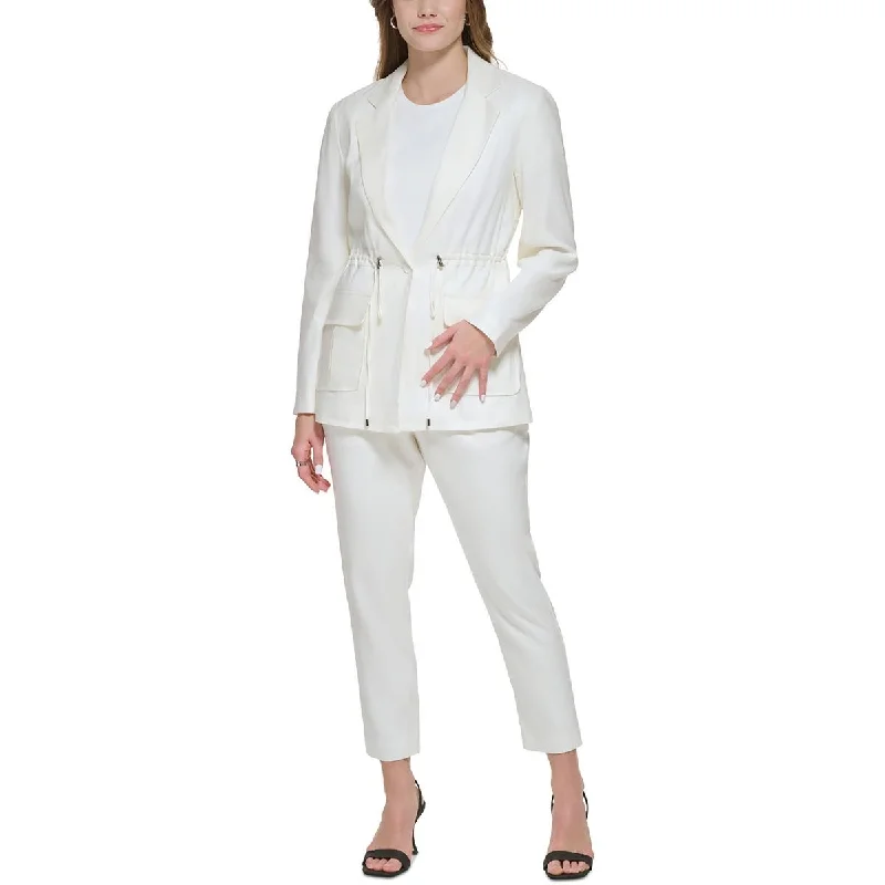 Avant-garde Design Womens Linen Blend Ankle Cropped Pants