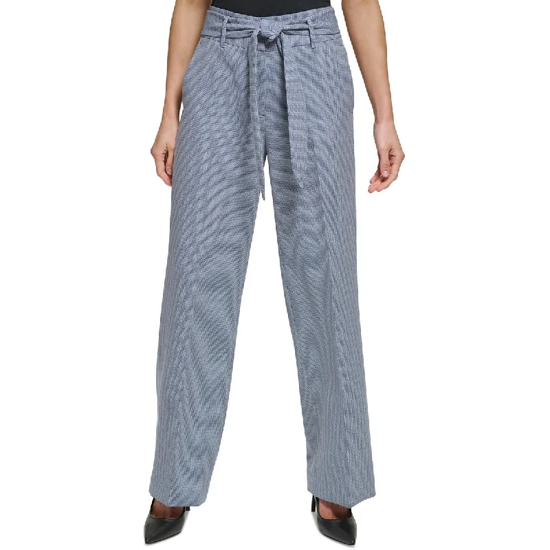 Luxury Style Womens High Rise Belted Wide Leg Pants