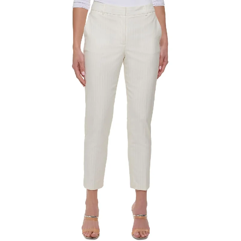 Elegant Design Essex Womens Pinstripe Slim Leg Ankle Pants