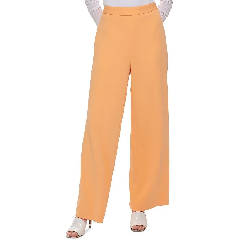 Versatile Items Womens Side Zip Flat Front Wide Leg Pants