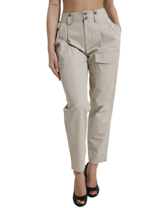 Practical Style Dolce & Gabbana  Women's Beige Cotton Cargo Pants