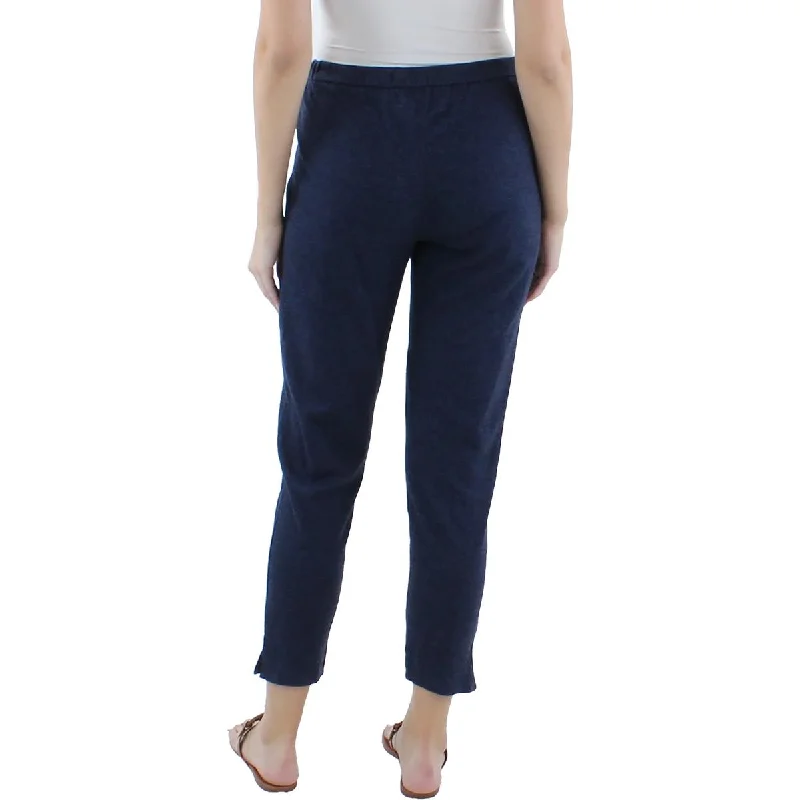End Of The Year Womens Cotton Blend High Waist Ankle Pants