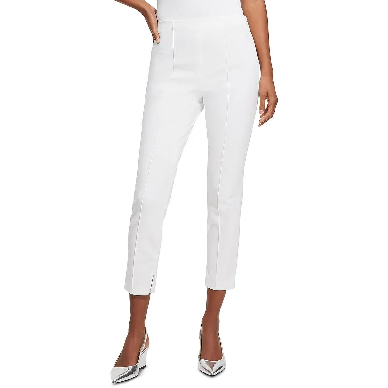 Fashionable In The Times Womens Solid Pintuck Ankle Pants