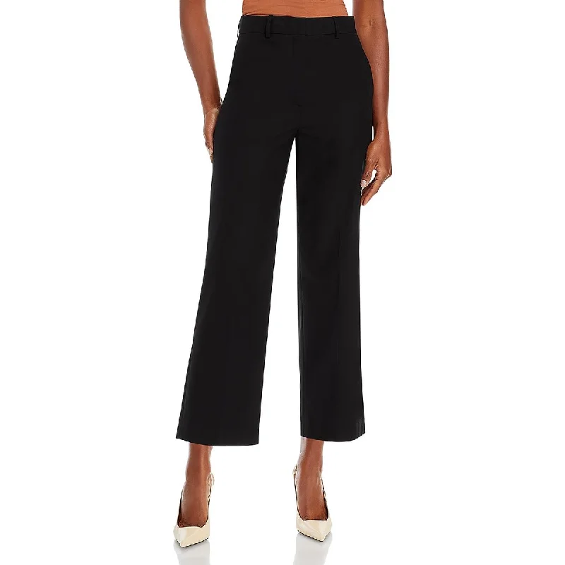 Goddess Style Womens Flare Legs Pleated Cropped Pants