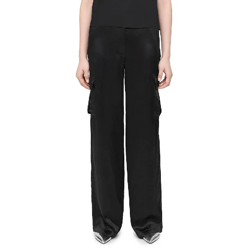 Sports Series Womens Mid-Rise Wide Leg Cargo Pants