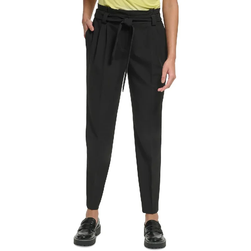 High-end Sense Womens High Rise Tie-Waist Straight Leg Pants