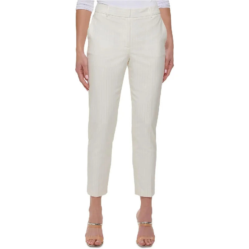 Personal Design Petites Womens Mid-Rise Slim Leg Ankle Pants