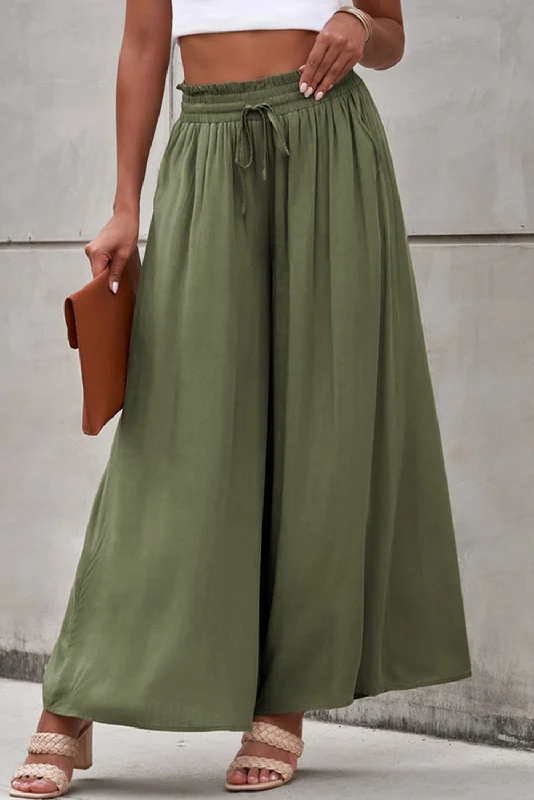 Casual Choice Drawstring Waist Wide Leg Pants