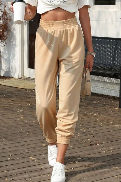 Modern Tailoring Elastic Waist Pocketed Joggers