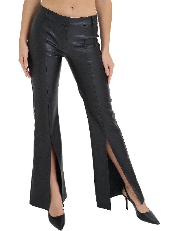 Party Wear Faux Leather Flare Pants