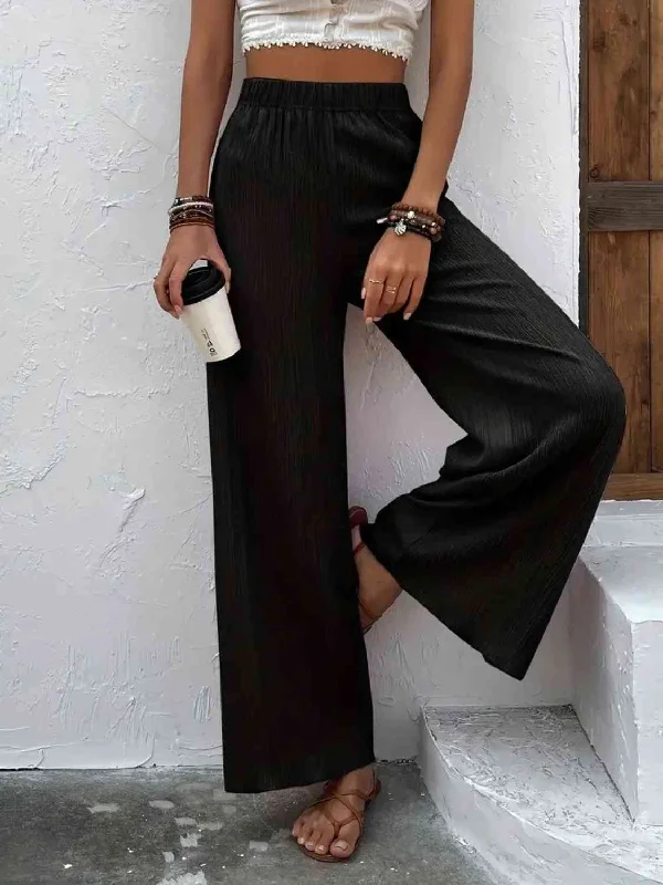 Elegant Wear Full Size High Waist Wide Leg Pants
