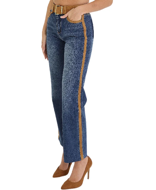 Sweet Girl Jeans w/ Faux Suede Trim & Belt