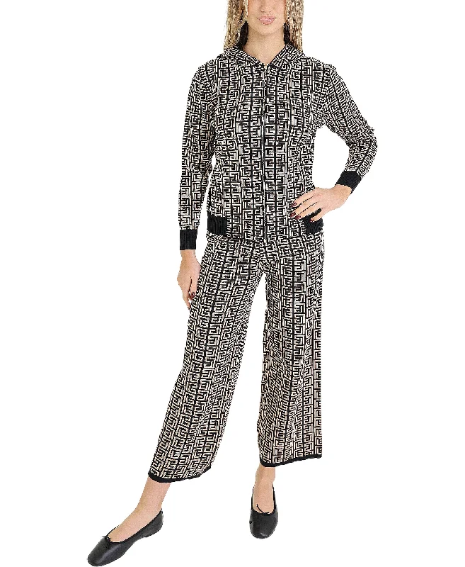 Sports outdoor style Knit Hoodie & Pant Set- 2 Pc Set