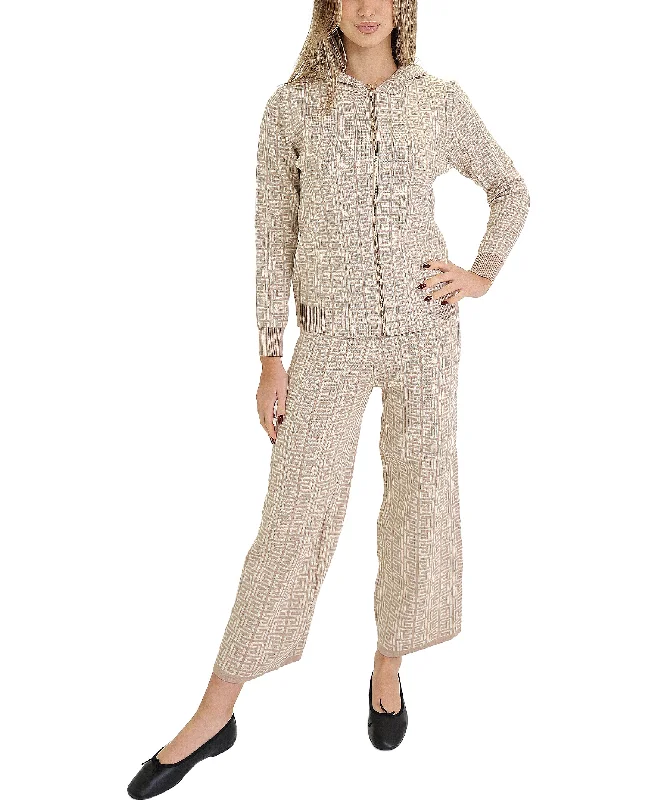 Sports suit style Knit Hoodie & Pant Set- 2 Pc Set