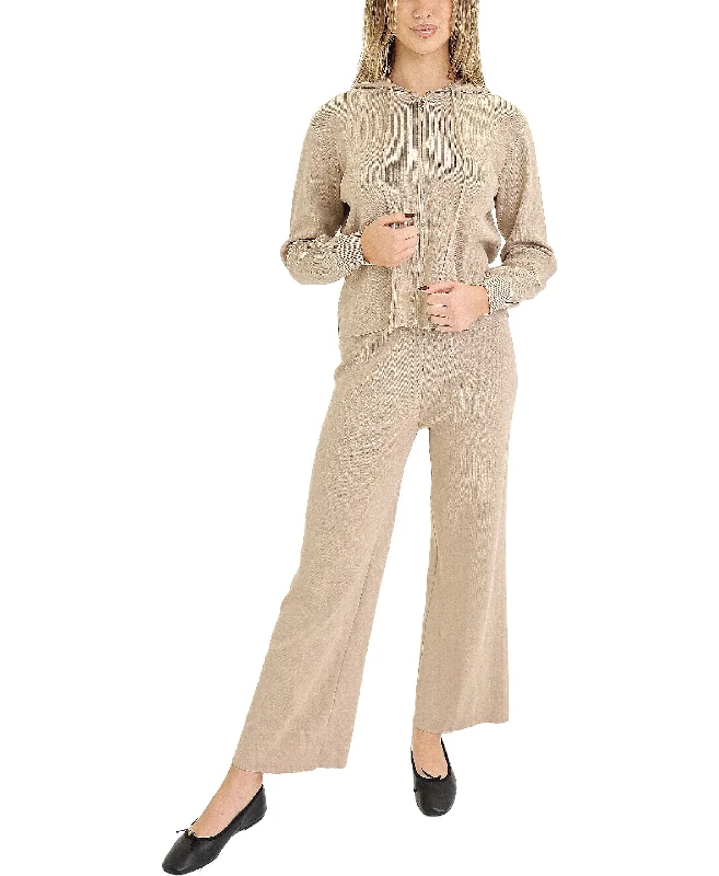 Sports Fitness Style Knit Hoodie & Pant Set- 2 Pc Set