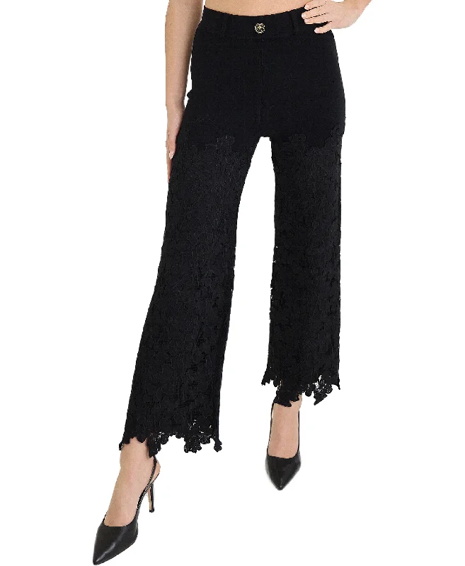 Round neck design Knit Pants w/ Crochet Lace