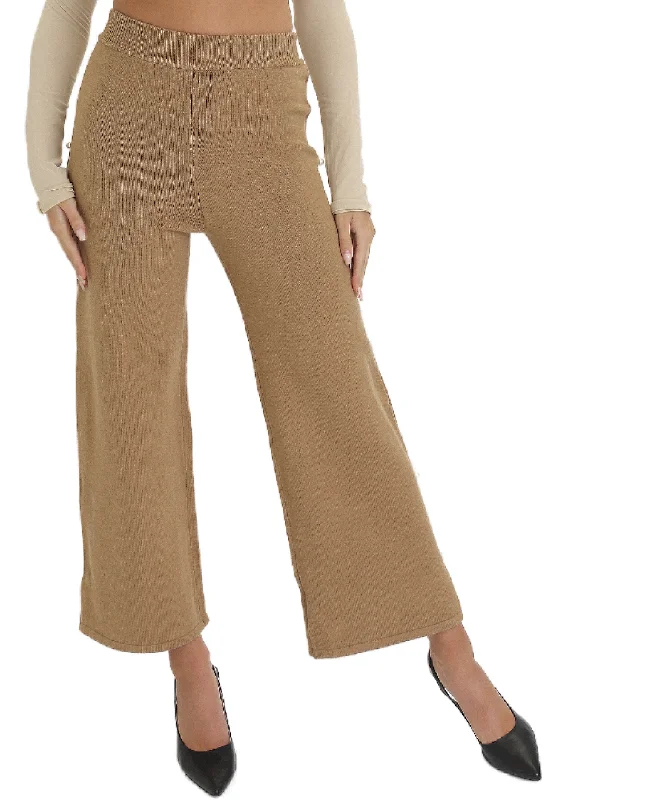 Playful Style Knit Pants w/ Pearls