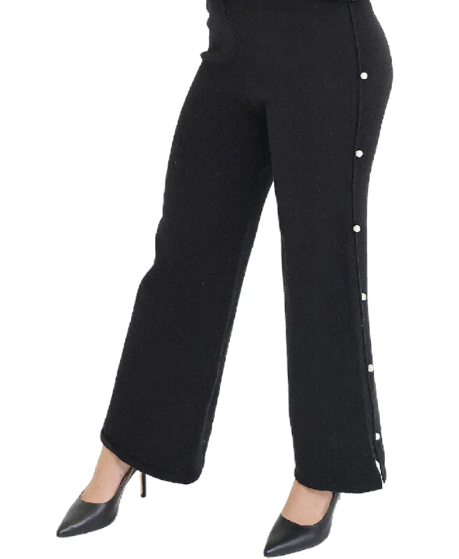 Lazy Style Knit Pants w/ Pearls