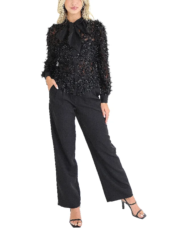 Elegant And Noble Lace Blouse & Pant Set- 2 Pc Set