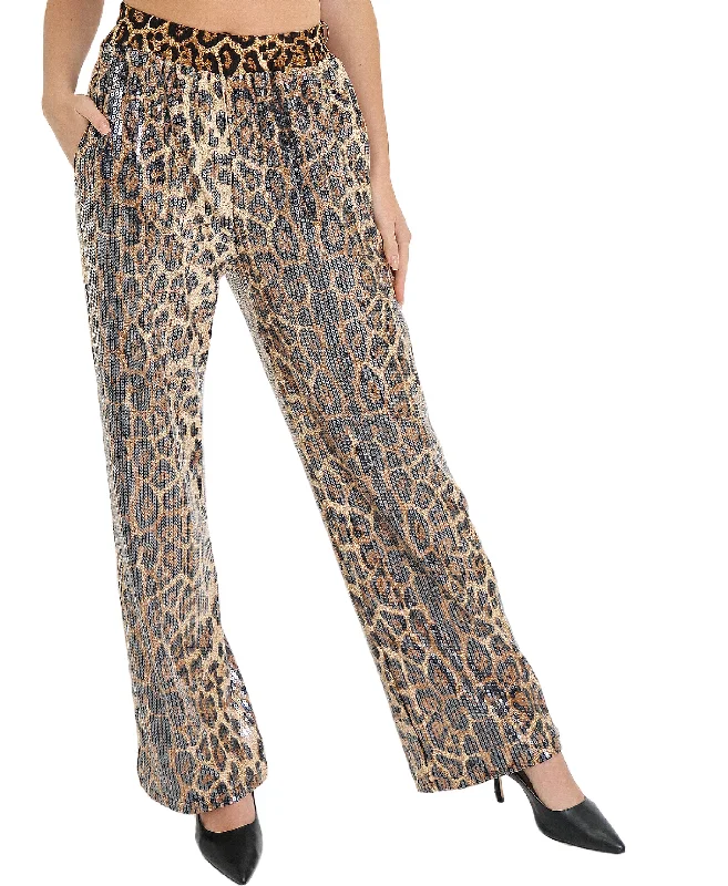 Classic Retro Leopard Print Sequin Pants