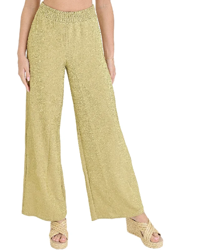 High-end Fabrics Metallic Pants - Swim Cover-Up