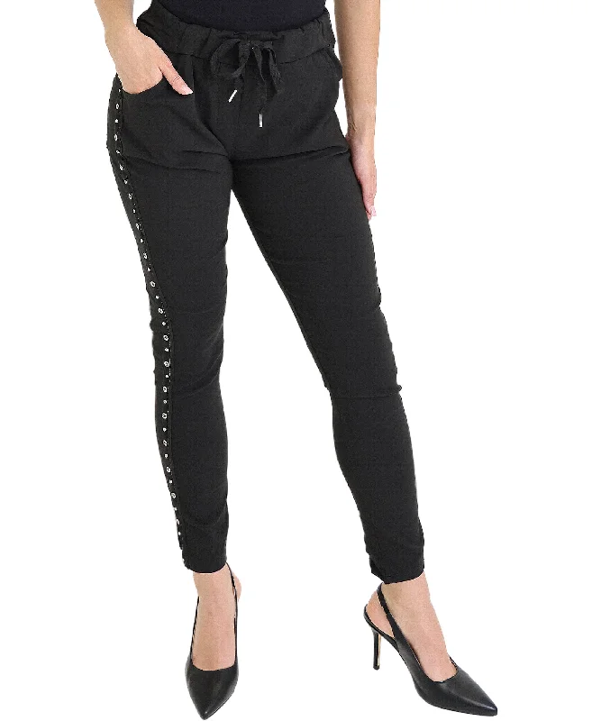 Ultra-lightweight Pants w/ Rhinestone Grommet Sides