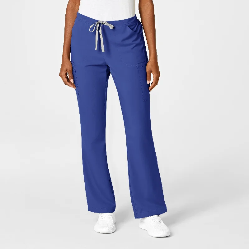Sports Fitness Wear PRO Women's Moderate Flare Leg Scrub Pant - Galaxy Blue