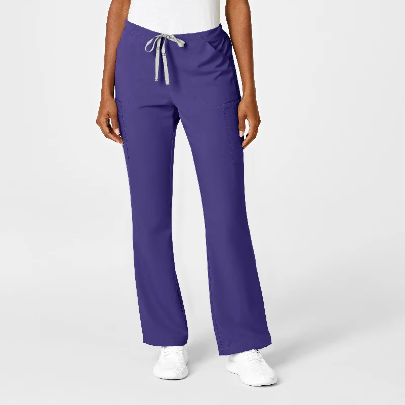 Sports Zipper Style PRO Women's Moderate Flare Leg Scrub Pant - Grape
