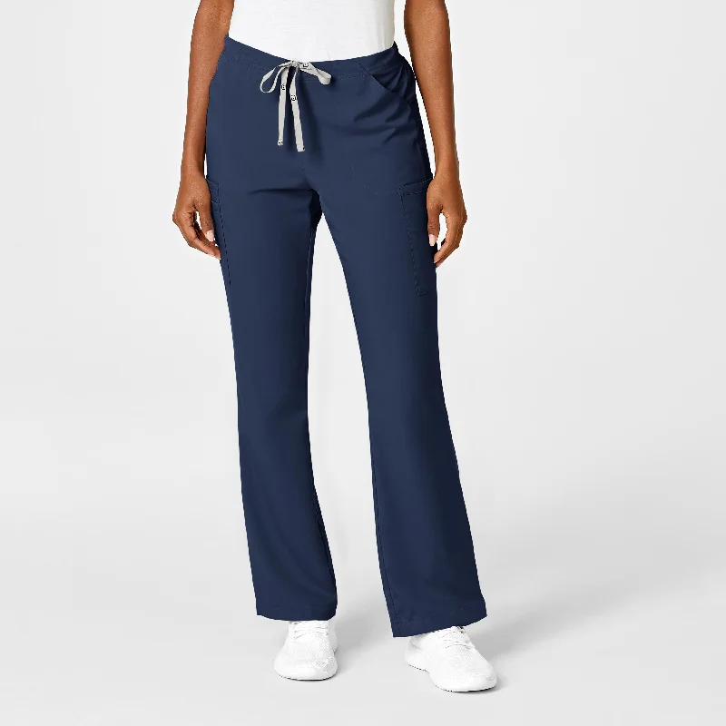 Elegant and noble PRO Women's Moderate Flare Leg Scrub Pant - Navy