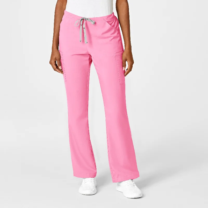 Printed pattern PRO Women's Moderate Flare Leg Scrub Pant - Pink Blossom